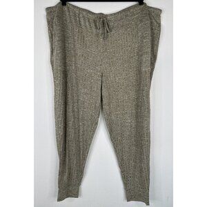 AnyBody Ribbed Hacci Slim Jogger Pants Size 4X Olive Drawstring NEW